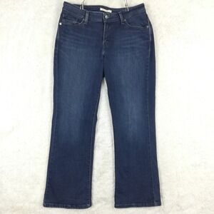 Levi's Womens Jeans 529 Curvy Boot Cut‎ Denim Blue Whiskering Medium Wash 12